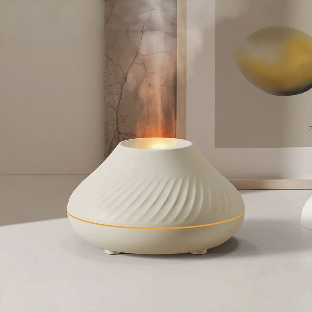 Umidificatore d'aria e diffusore di aromi effetto fiamma vulcanica