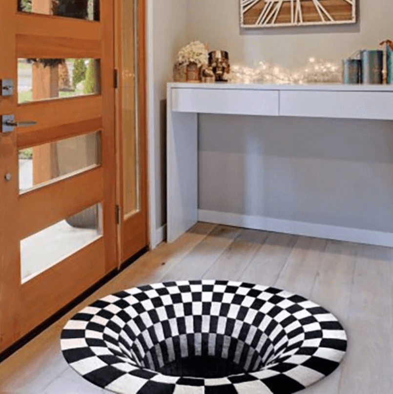 Tappeto Illusione 3D Vortice – Tappeto Rotondo in Poliestere