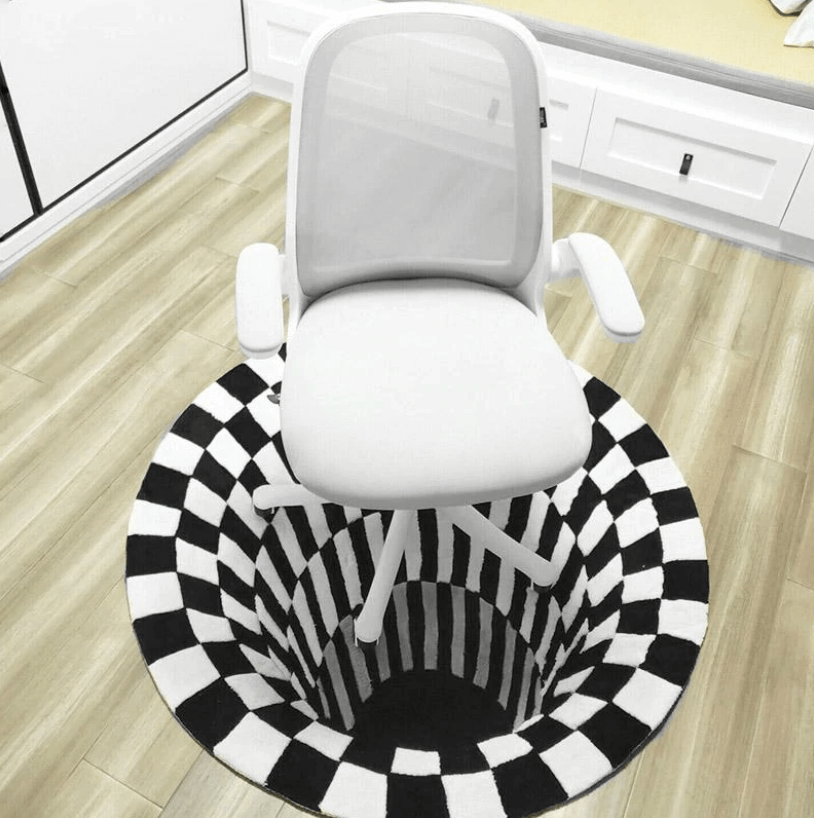 Tappeto Illusione 3D Vortice – Tappeto Rotondo in Poliestere