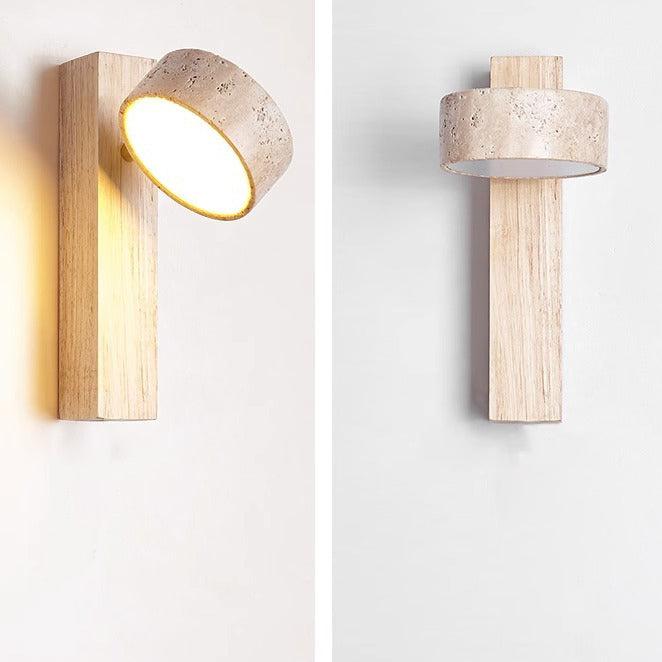 Lampada da Parete in Travertino nella Tonalità Avorio