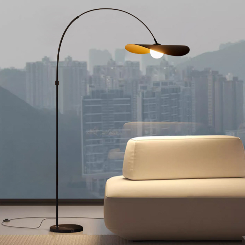 Lampada da Terra in Ferro e Acrilico Fatta a Mano Wabi Sabi