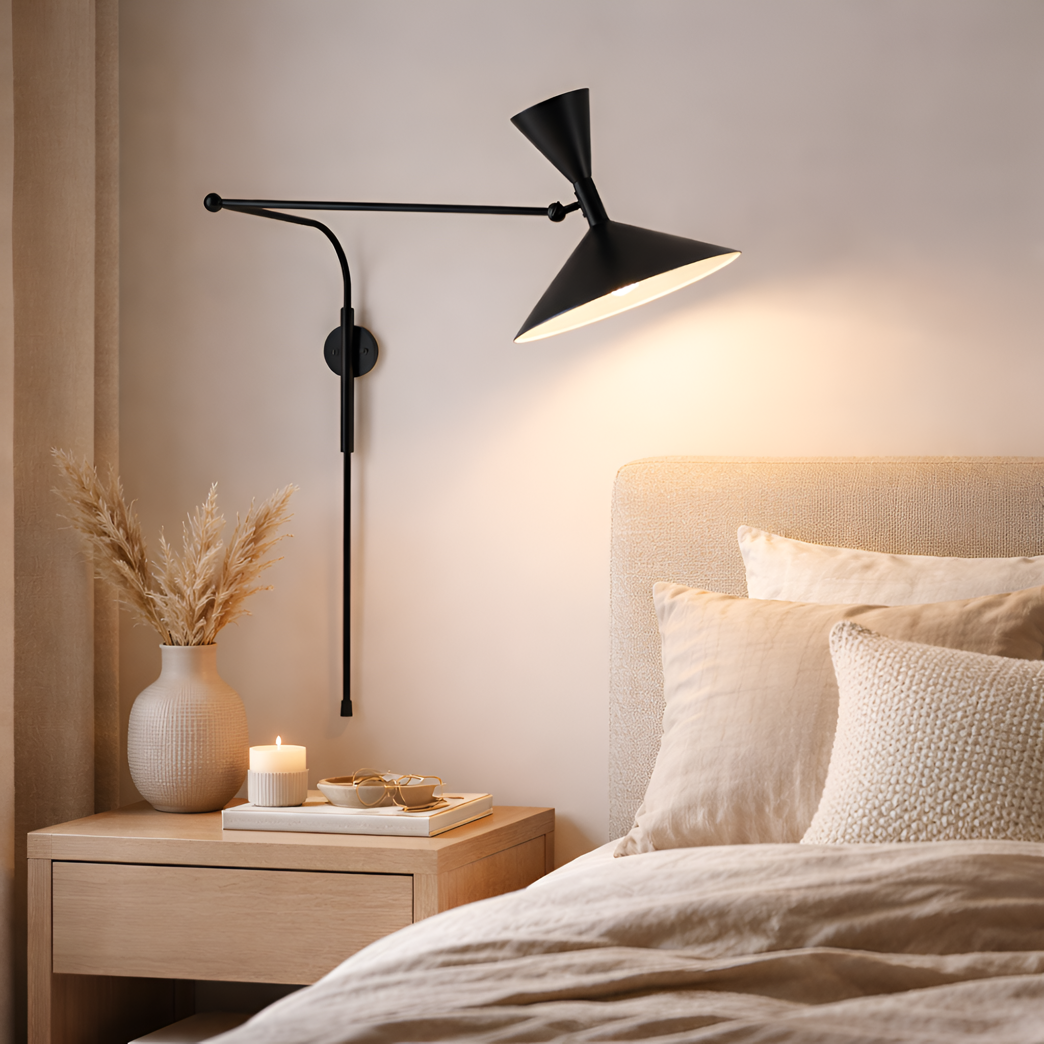 Miles - Applique regolabile per l'arredamento di camere da letto e soggiorni