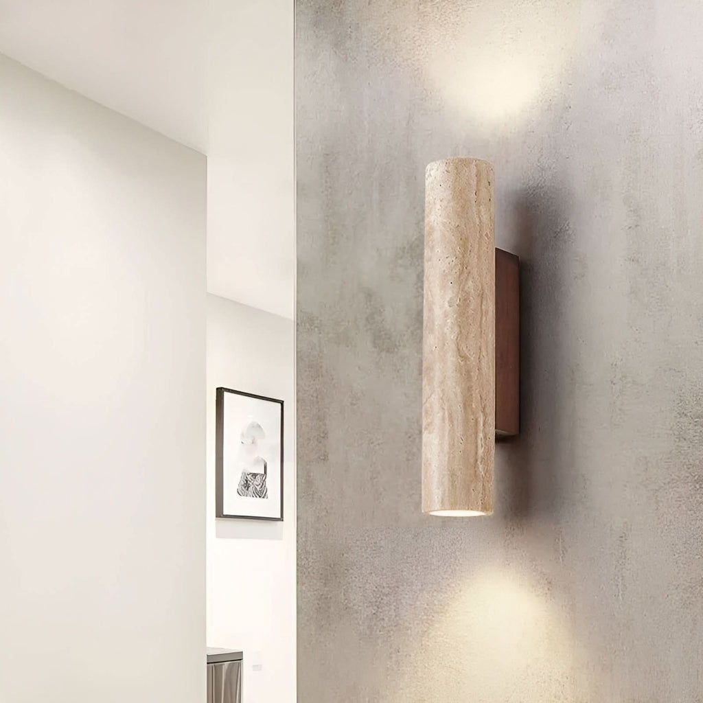 Lampada da Parete LED in Travertino – Stile Wabi-Sabi