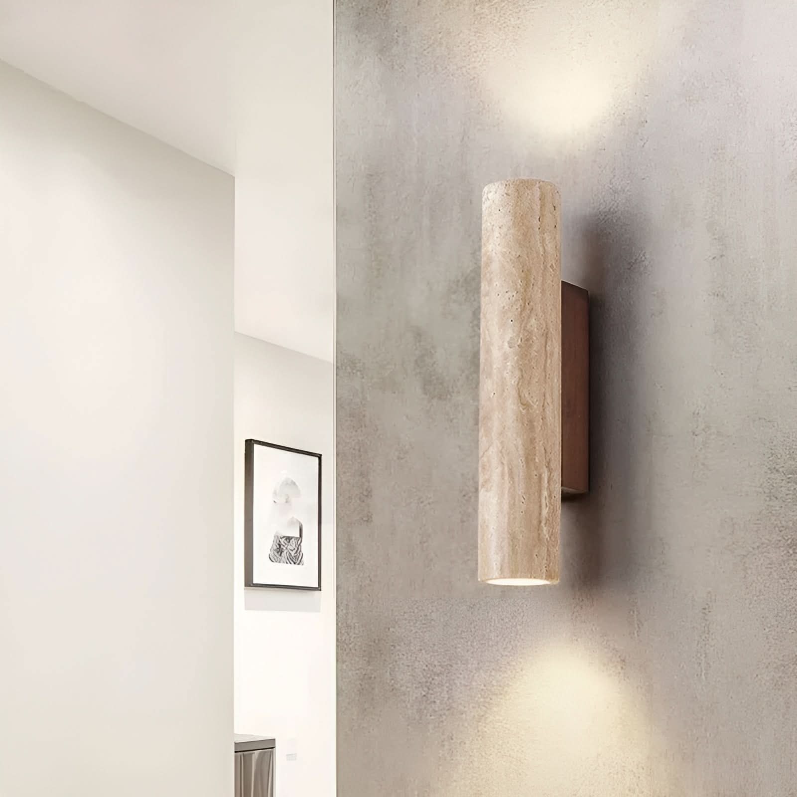 Lampada da Parete LED in Travertino – Stile Wabi-Sabi