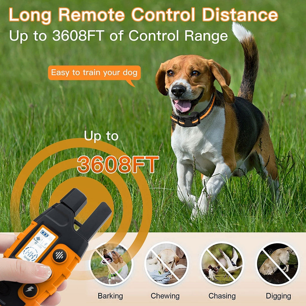 Collare Elettronico per Addestramento Cani Impermeabile con Controllo Remoto 3300Ft