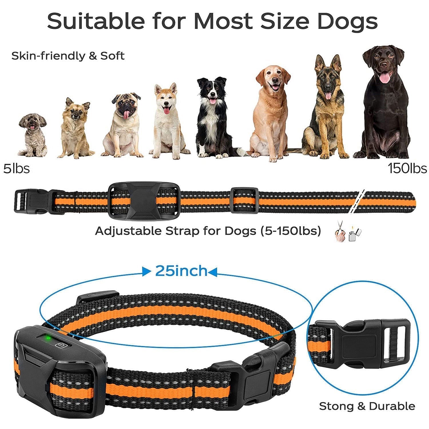 Collare Elettronico per Addestramento Cani Impermeabile con Controllo Remoto 3300Ft