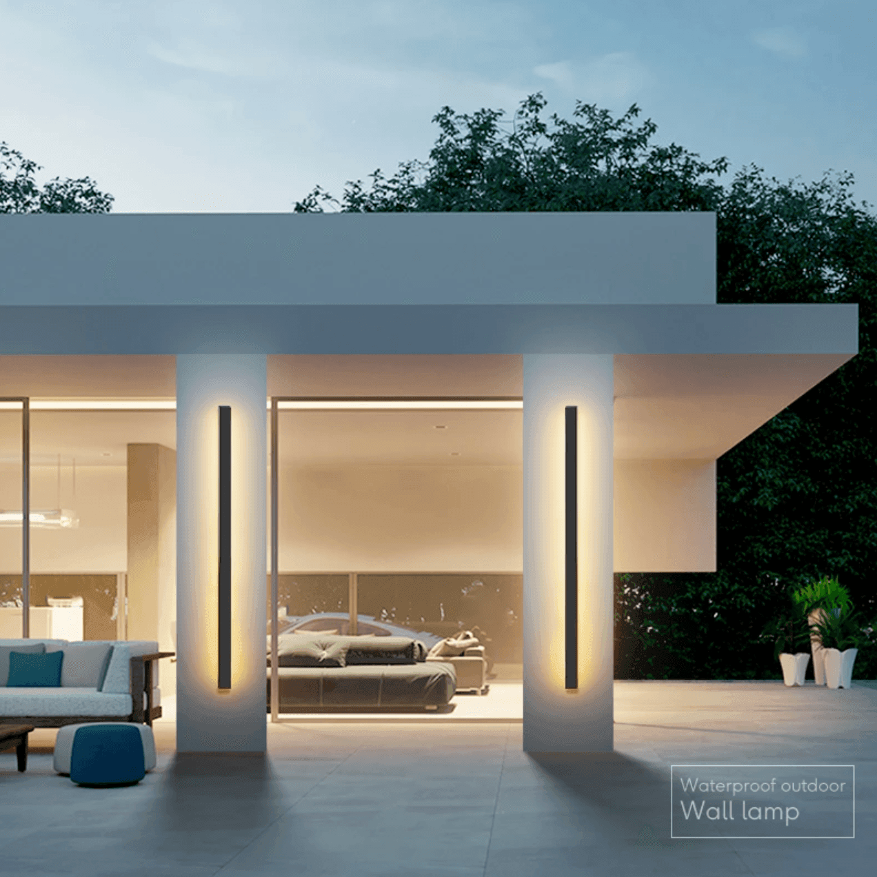 Lampada da Parete LED Verticale Elegante – Eleganza Resistente alle Intemperie per Esterni