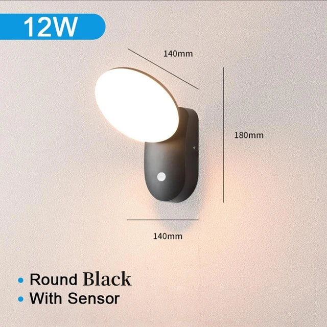 Lampada da Parete LED Impermeabile per Esterni con Sensore di Movimento PIR
