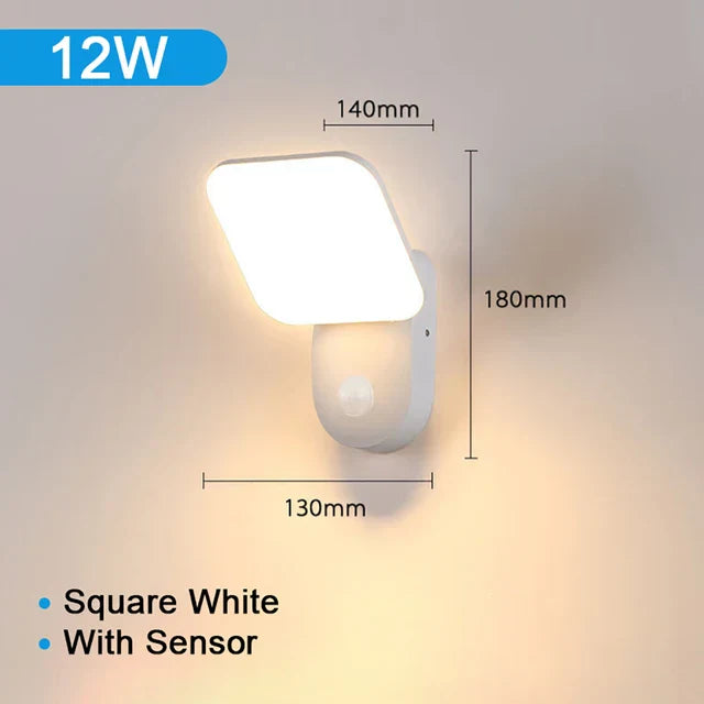 Lampada da Parete LED Impermeabile per Esterni con Sensore di Movimento PIR