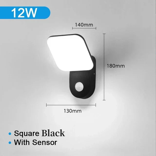 Lampada da Parete LED Impermeabile per Esterni con Sensore di Movimento PIR