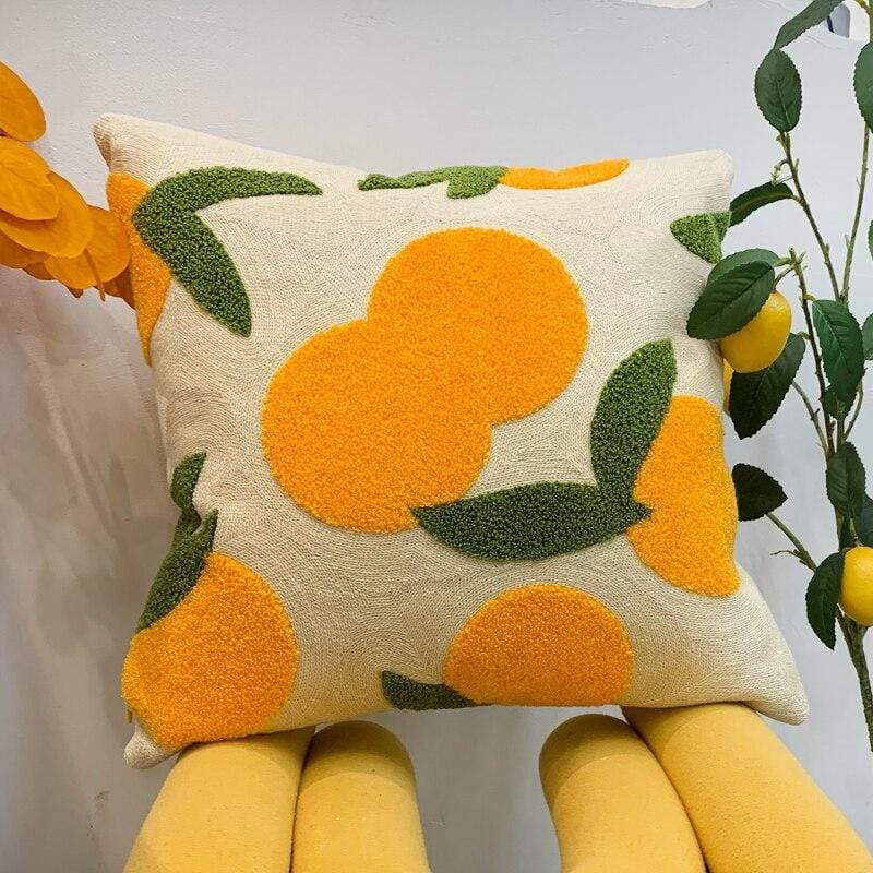 Olivienne - Cuscino Decorativo Ricamato Arancione