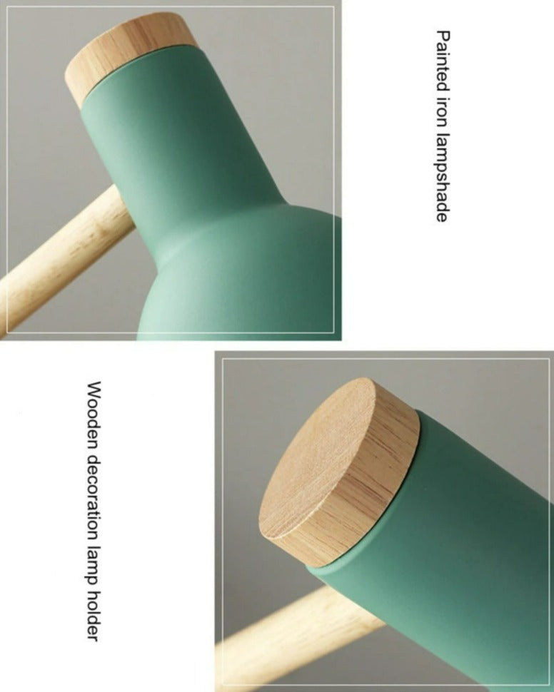 Lampada da tavolo Nordivio in stile scandinavo | Regolabile & Pieghevole | Legno & Metallo | Altezza 45 cm