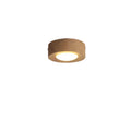 Lampada da soffitto LED in legno con finitura noce e design rotondo minimalista