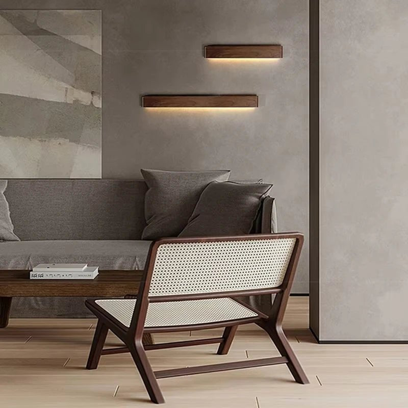 WOODLUX LED – lampada da parete in legno moderna con 3 modalità di colore