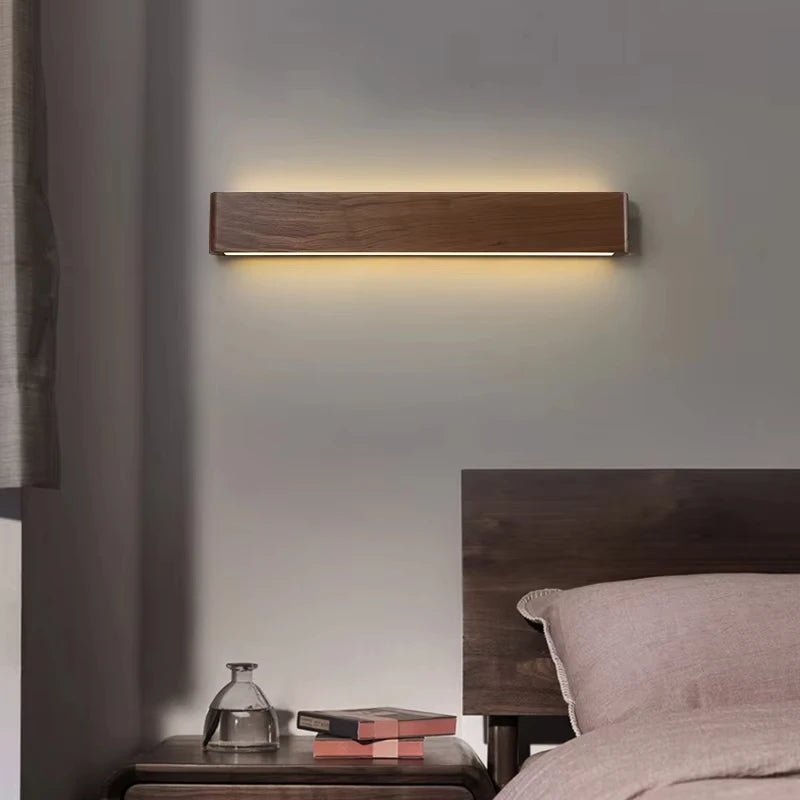 WOODLUX LED – lampada da parete in legno moderna con 3 modalità di colore