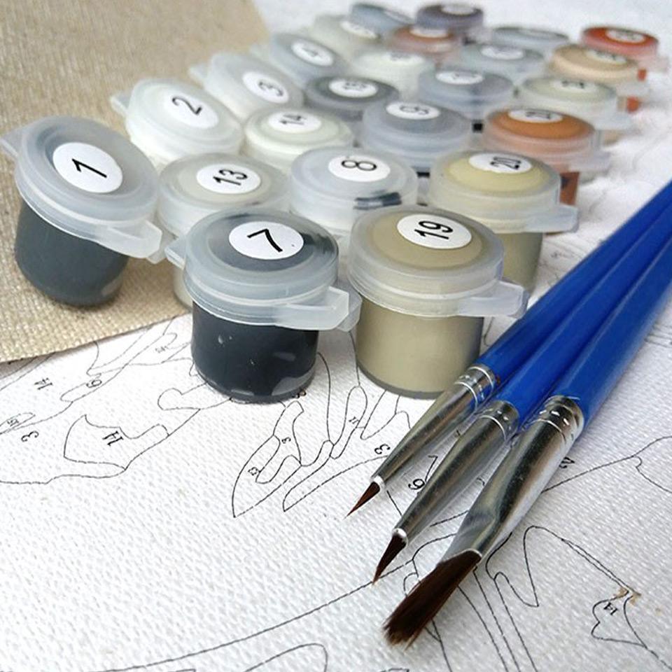 Fiori di Loto Bianchi e Rossi - Kit di Pittura per Numeri Van-Go