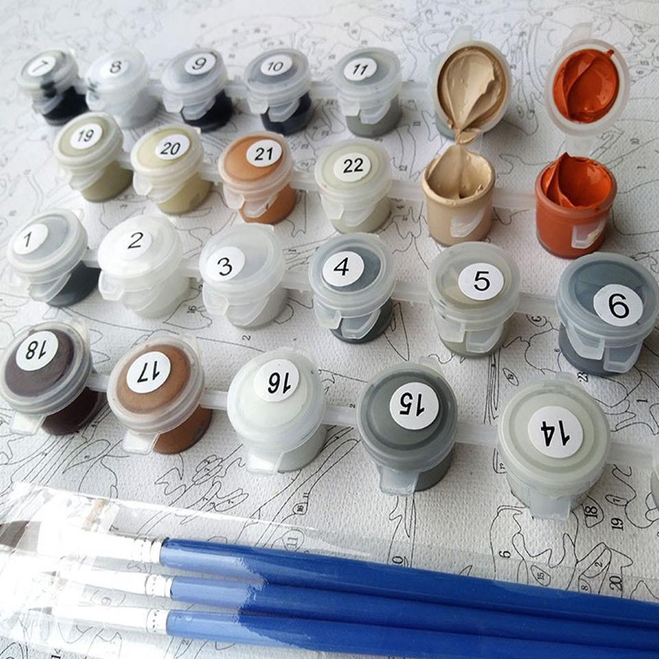 Fiori di Loto Bianchi e Rossi - Kit di Pittura per Numeri Van-Go