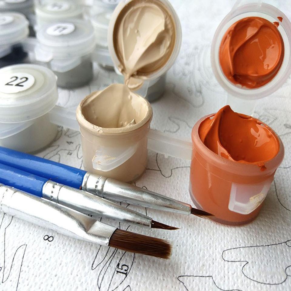 Fiori di Loto Bianchi e Rossi - Kit di Pittura per Numeri Van-Go