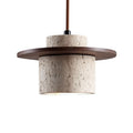 Lampada a Sospensione in Travertino – Lampada a Pendente in Pietra Naturale