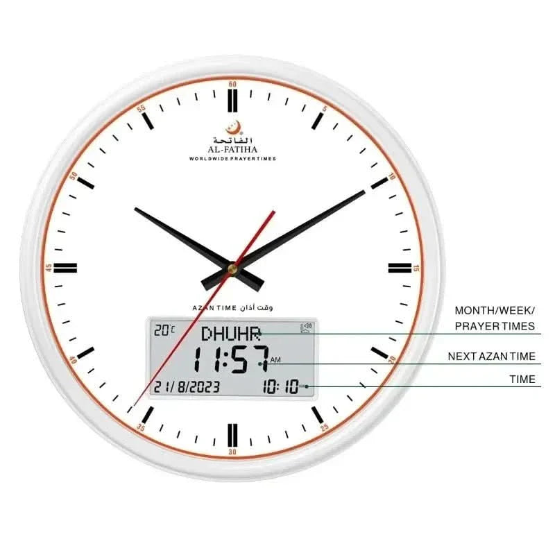 Orologio da Preghiera Zamora Time – Orari di Preghiera Globali Automatici con Allarme Azan e Design Elegante