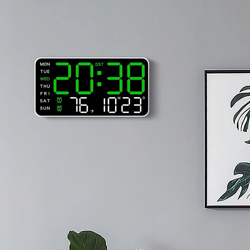 Orologio da Parete ZENTIME – Orologio Digitale con Telecomando, Doppie Sveglie e Display della Temperatura
