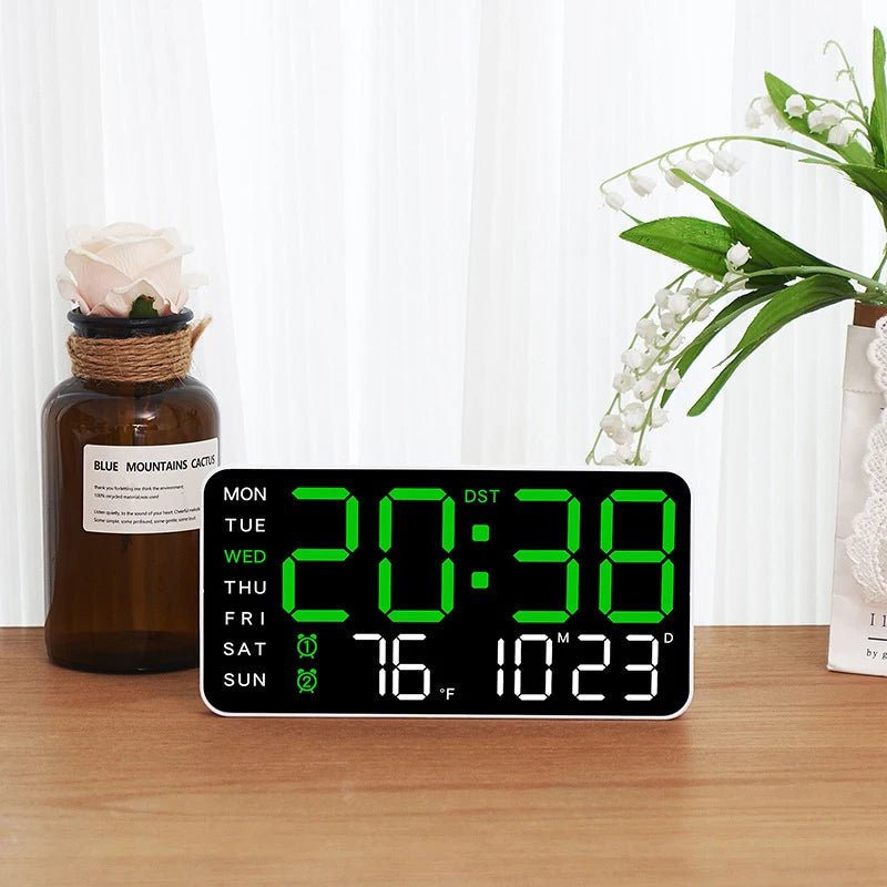 Orologio da Parete ZENTIME – Orologio Digitale con Telecomando, Doppie Sveglie e Display della Temperatura