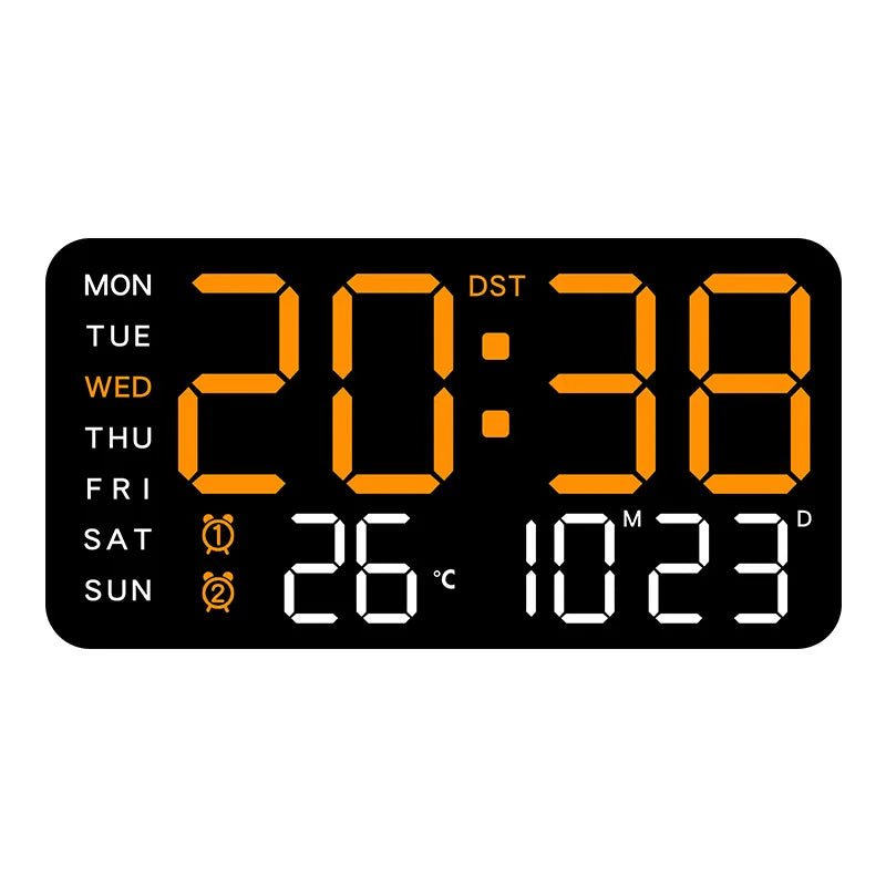 Orologio da Parete ZENTIME – Orologio Digitale con Telecomando, Doppie Sveglie e Display della Temperatura