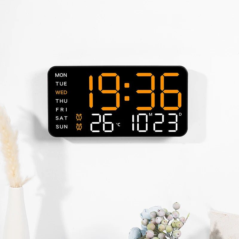 Orologio da Parete ZENTIME – Orologio Digitale con Telecomando, Doppie Sveglie e Display della Temperatura