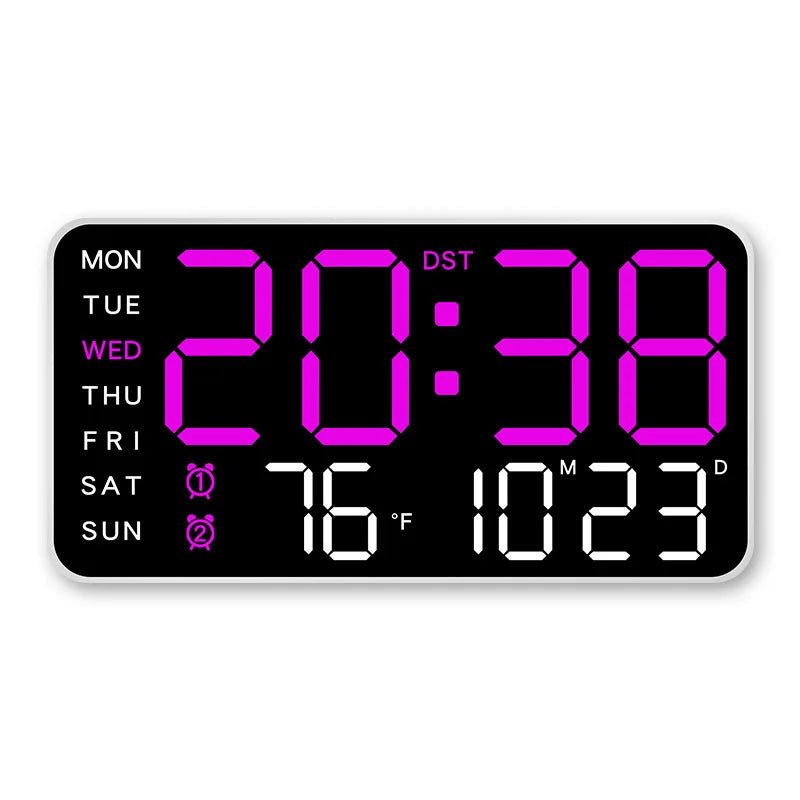 Orologio da Parete ZENTIME – Orologio Digitale con Telecomando, Doppie Sveglie e Display della Temperatura