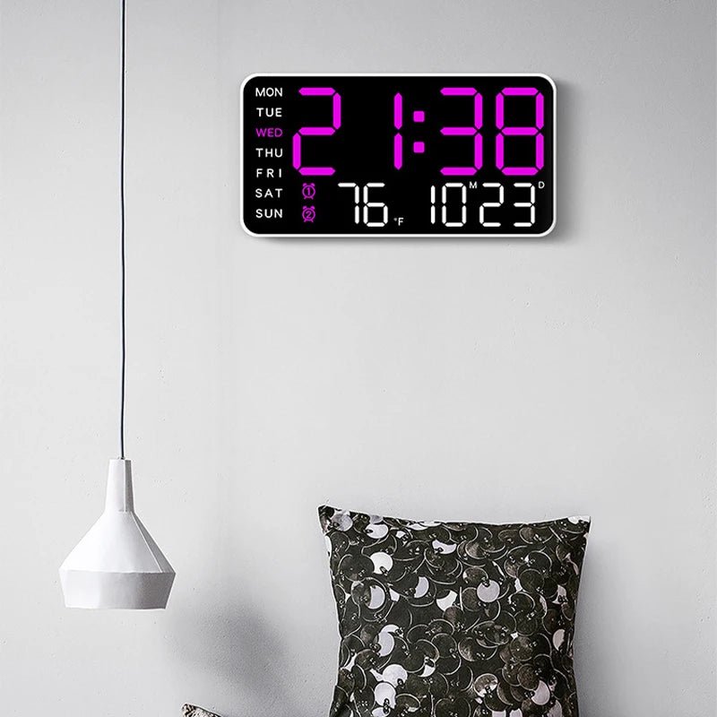 Orologio da Parete ZENTIME – Orologio Digitale con Telecomando, Doppie Sveglie e Display della Temperatura