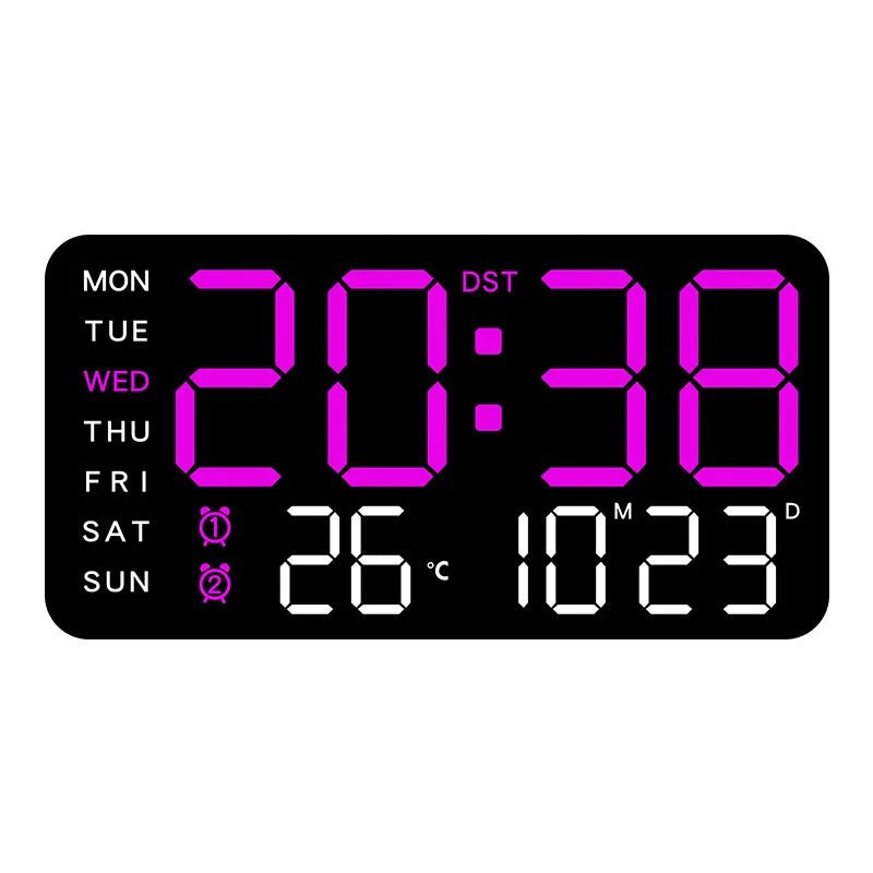 Orologio da Parete ZENTIME – Orologio Digitale con Telecomando, Doppie Sveglie e Display della Temperatura