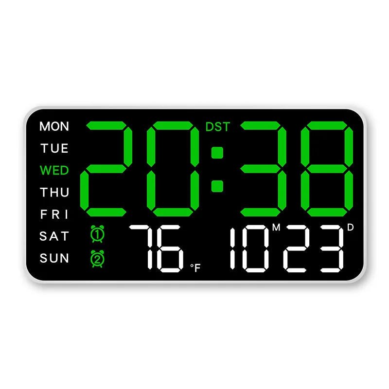 Orologio da Parete ZENTIME – Orologio Digitale con Telecomando, Doppie Sveglie e Display della Temperatura