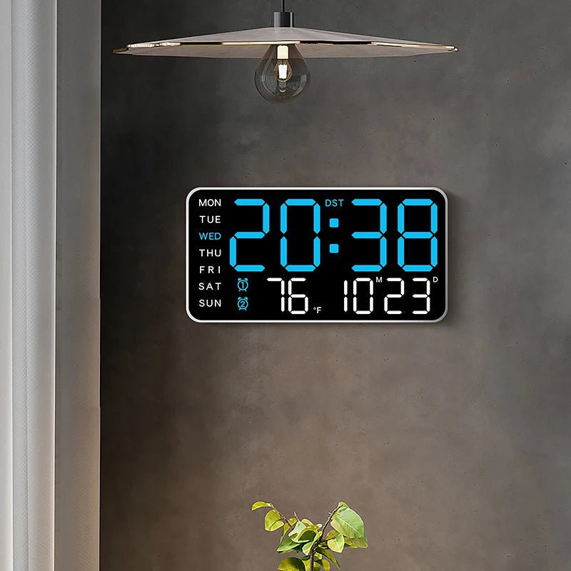 Orologio da Parete ZENTIME – Orologio Digitale con Telecomando, Doppie Sveglie e Display della Temperatura