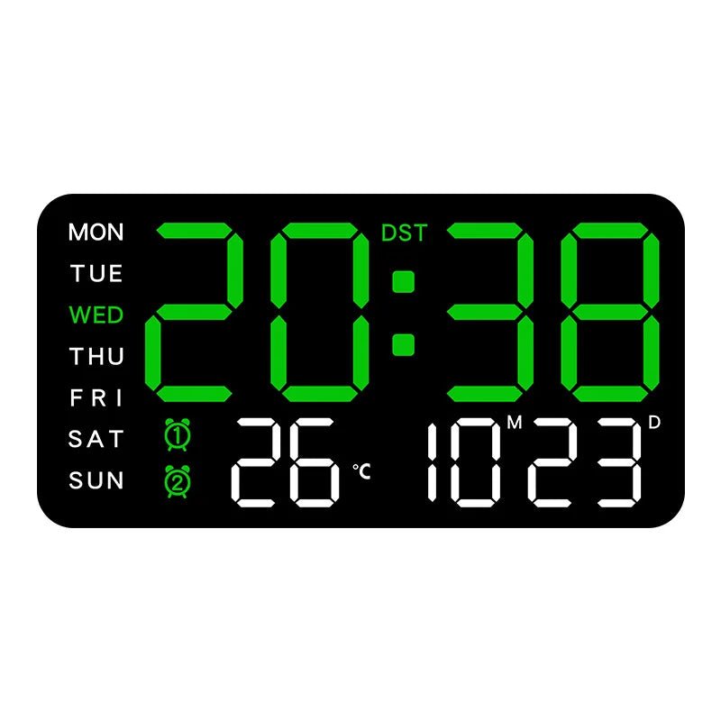Orologio da Parete ZENTIME – Orologio Digitale con Telecomando, Doppie Sveglie e Display della Temperatura