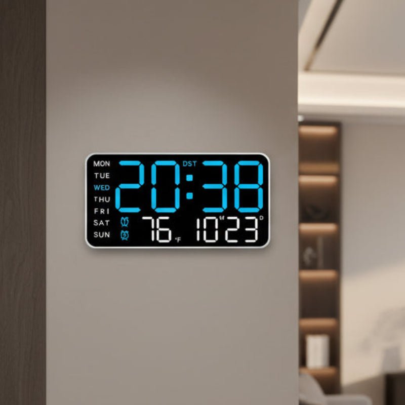 Orologio da Parete ZENTIME – Orologio Digitale con Telecomando, Doppie Sveglie e Display della Temperatura